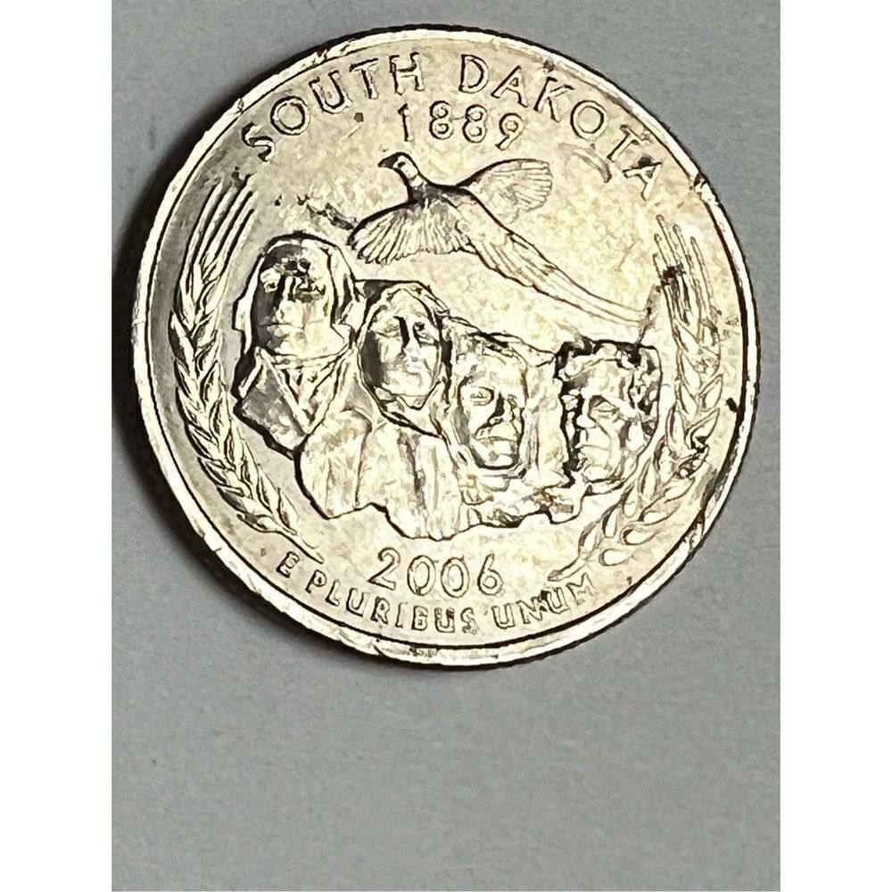 2006 P Washington South Dakota Quarter Grease Strike Through Error